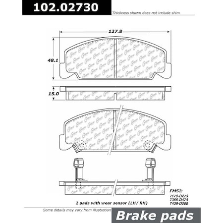 Centric Parts CTEK Metallic Pad, 102.02730 102.02730